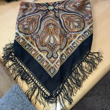 Altes Trachtentuch Fransentuch schwarz