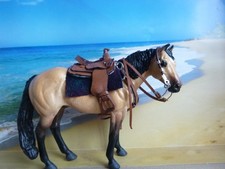 Leder Westernsattelset E  für  Schleich Papo Bullyland oder Collecta Pferde