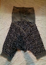 Haremshose Pumphose Pluderhose Upcycling Jeans  Gr.42/44 ?dunkelblau weiß