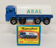 my1017, Alter Matchbox Superfast 32 Tankwagen ARAL Leyland BOX OVP TOP 70er Jah.