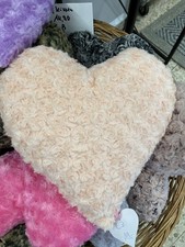 ROSEN ? HERZ KUSCHELKISSEN zartes Aprikot 32x32 cm Handmade