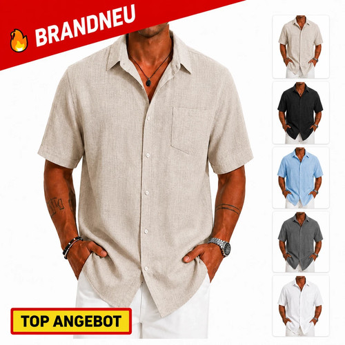 Herren leinenhemd strand - leinenhemd,