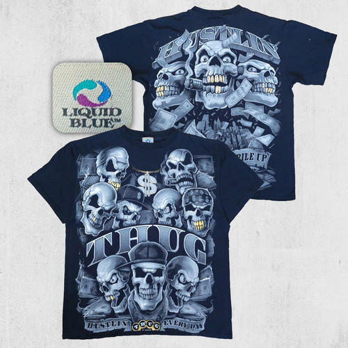 Liquid blue thug life - life, skull
