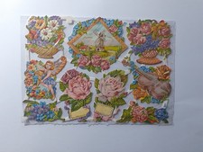 Glanzbilder, Oblaten, Scraps Bogen WS schöne nostalgische Motive