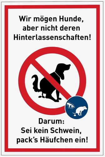 Aufkleber hinweis hundekot - aufkleber, "hundekot