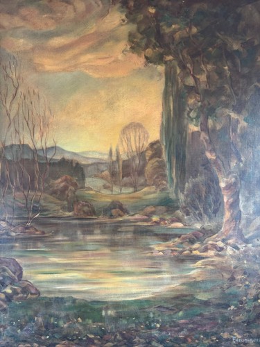 ölgemälde sumpf landschaft - sumpf,