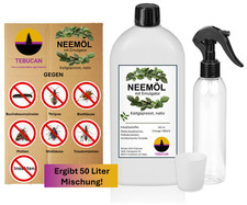 500 ml Neemöl mit Emulgator Schädlingsbekämpfung Sprüher Messbecher Set für 50 L