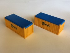 Wiking 2x Open-Top Container 20ft sea containers chromgelb/himmelblau (kei (532)