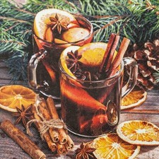 20 kleine Cocktailservietten Glogg Glühwein Winter Zimt Weihnachten Deko 25x25cm