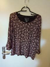 Gina Shirt Bunt Oberteil Damen Gr.36 Blumen Trompetenärmel Ernstings Family 