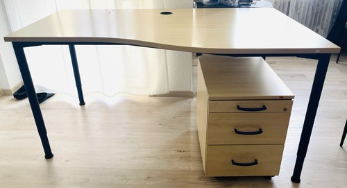 Schreibtisch mit rollcontainer - mit,