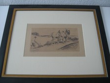 ALEXANDER ECKENER Radierung "Pflügender Bauer"  Nr. 139 WV Rummel TOP ZUSTAND