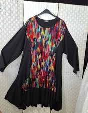 AKH Kleid schwarz bunt ca 48 50 52 Viskose Jersey Neu