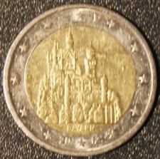 BRD-2-EURO-Gedenkmünze,2012,gelaufen,Prägest.:-F-,Bayern-Neuschwanstein