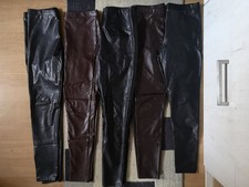 5x SassyClassy Damen Gr. L Schwarz Braun Leder Leggings Lederhose Hosen