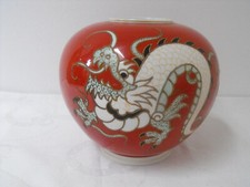 Vase Kugelvase Drachenmotiv