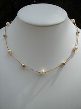 Gold Kette Gold 585 Perlen