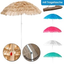 Hawaii Sonnenschirm Bastschirm Ø 160 cm UV30+ Strandschirm Knickschirm Farbwahl