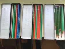 Alte Blechschachteln Bleistifte Faber Castell, und Staedtler-Kopierstifte