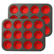2x 12er Muffinform Backform Muffins Muffinförmchen Backblech Blechform Cupcake