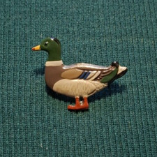 Kühn Zinn 93% Ente Stockente Jagd Tracht Brosche Anstecknadel handarbeit