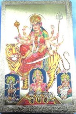BILD Parvati DURGA Prägedruck  Kunststoff Vorlage Tattoo edel 8,5x5,5cm (mini5