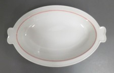 Kleine Platte mit Griffe Meissen Koralle roter Faden Rand Rot Entw. Paul Börner 