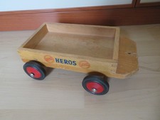 altes Holzspielzeug, Anhänger, Nachzieh-Fahrzeug von Heros, ca. 24 cm lang