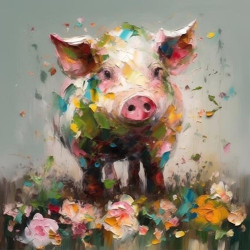 Wandbild schwein mit - wandbild:,