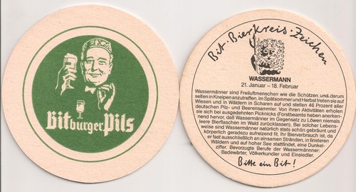 Bitburger alter bierdeckel - -,