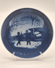 Royal Copenhagen Porzellan Teller Sammelteller Vinterfugle Winterbirds 1987