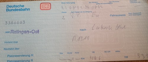 Deutsche bundesbahn fahrkarte - bundesbahn,