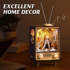 Robotime LED 3D Puzzles Spieluhr Sonnenuntergang Karneval Miniatur Puppenhaus