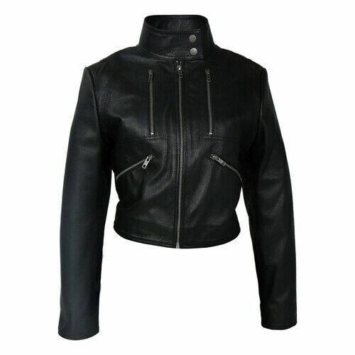 Damen schwarz echtleder bolero - echtleder,