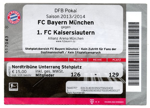 Ticket pokal bayern - ticket,