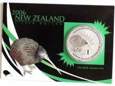 New Zealand 1 Dollar 2006 Kiwi im Blister, 1 Oz Silber