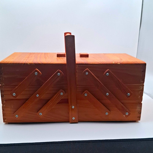 Holz nähkasten braun mit - holz,