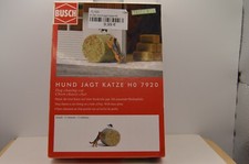 Busch A-Set Hund jagt Katze auf Strohballen No.7920 1:87 H0 in OVP