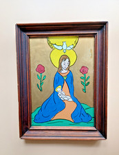 Hinterglas Bild Holzrahmen Bilderrahmen Hinterglasmalerei 16,5 x 21,5 cm Holz