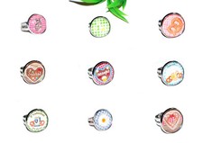 DIRNDLSCHMUCK Ring +++ AUSWAHL +++ Trachtenschmuck Herz Brezel Glas Cabochon 