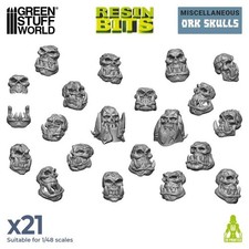 Green Stuff World Orkschädel Set (21) 28mm Skulls Resin Totenkopf Orks Orcs