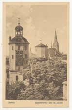 Um 1920.. Turm - Uhr.. Schloss.. Kirche.. St. Jacobi.. Stettin (Pommern,,Oder)