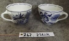 Porzellan Nr. 262, 2 Kaffeetassen, Zwiebelmuster, Hutschenreuther, blauweiß