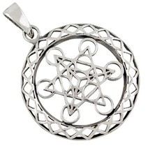 Metatron Würfel Kettenanhänger 925 Silber Heilige Geometrie Energie Amulett b475