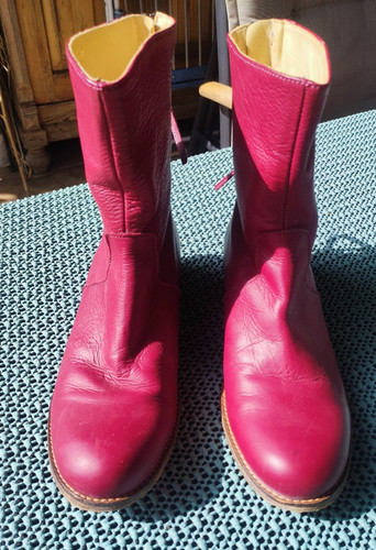 Rote damen lederstiefeletten - rote,