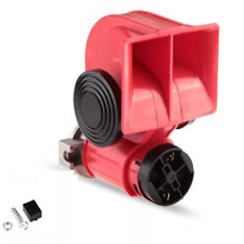 2 Klang Hupe Horn 12V Rot Fanfare 125dB mit Kompressor für Auto KFZ Universal