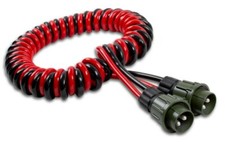 2 Polig 2 Pol NATO-Elektrowendel Spiralkabel mit Steckern 2x35mm² 4m 12V / 24V