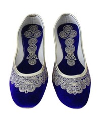 Damenschuhe handgefertigte indische Halbschuhe Jutties  blau EU 35-42 / US 5-12