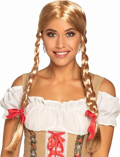 Blonde damen zopfperücke - zopfperÜcke, /