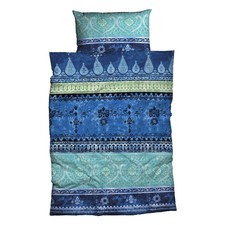 Satin Bettwäsche Indi blau